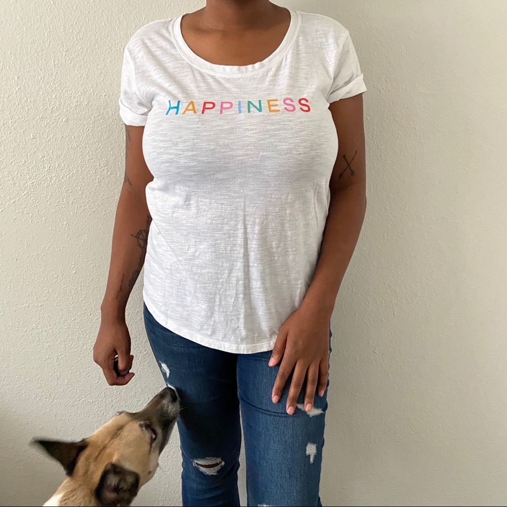 Happiness Rainbow Text Tee